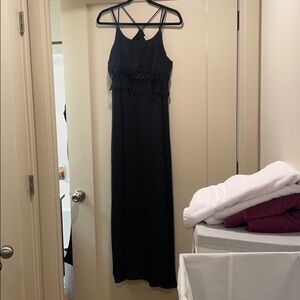Black 20’s flapper style maxi dress, size small